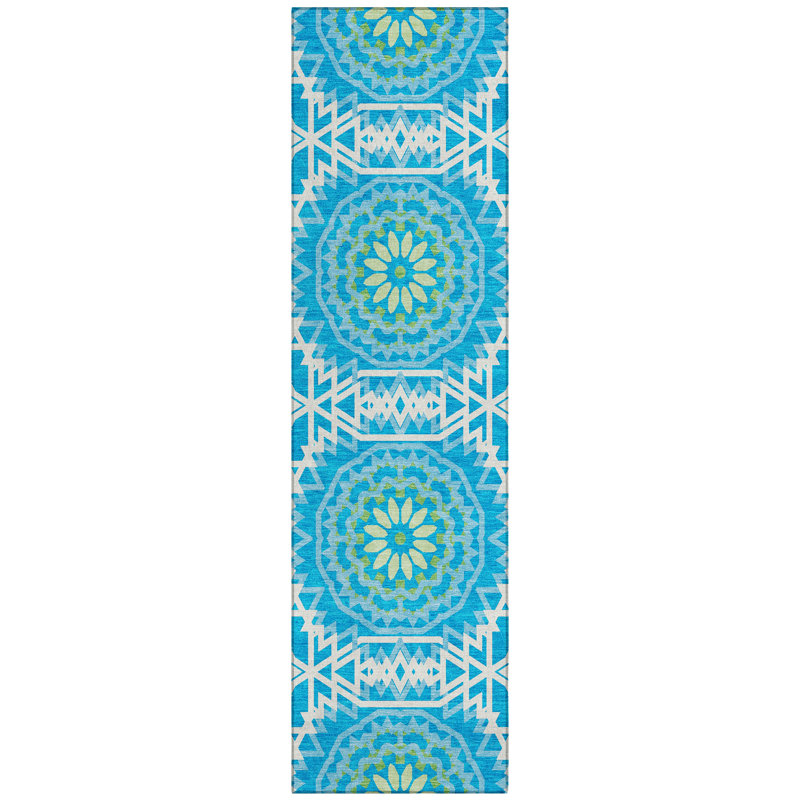 Kawon Geometric Indoor / Outdoor Rug, Runner 2'3" x 7'6"