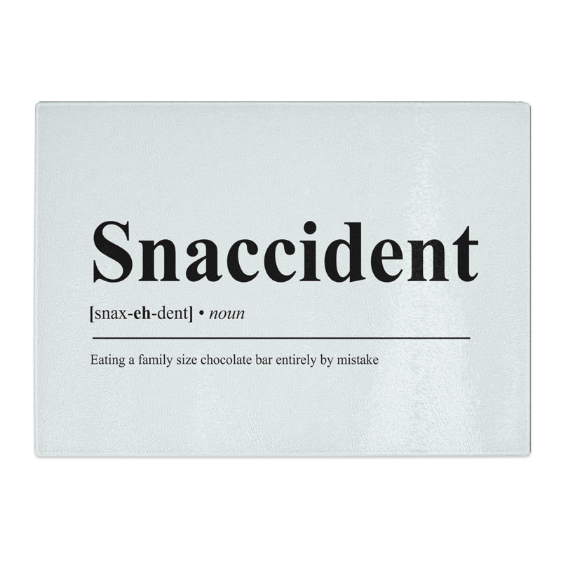 Snaccident Typography Chopping Board, 20cm W x 28.5cm L