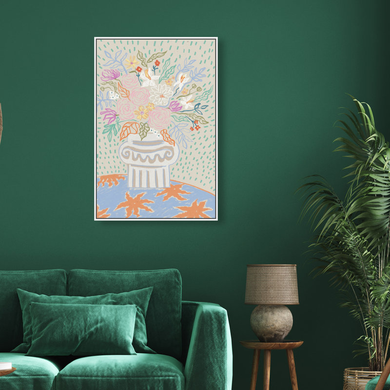 Summer Arrangement Print by Oliver Gal, 16"H x 11"W, White Floater Frame