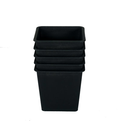 Pot de jardin carré 5 po - Plastique polypropylène avec drainage