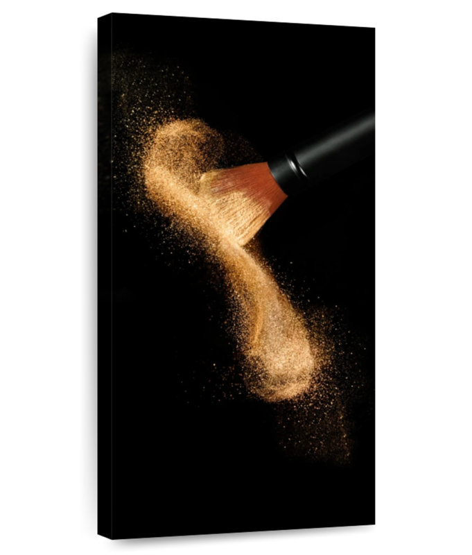 Maquillage poudre dorée, H 24 po x l 12 po