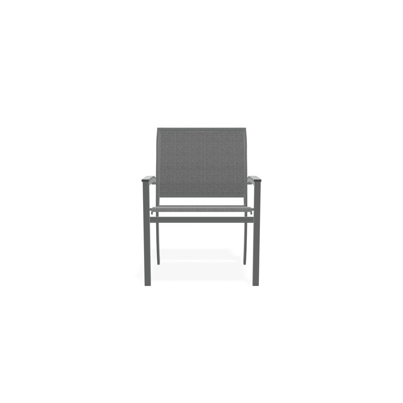 Chaise de café empilable en aluminium Bazza, Alliage Sunbrella®, Graphite