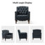 Fauteuil en cuir véritable capitonné Annja-80015535