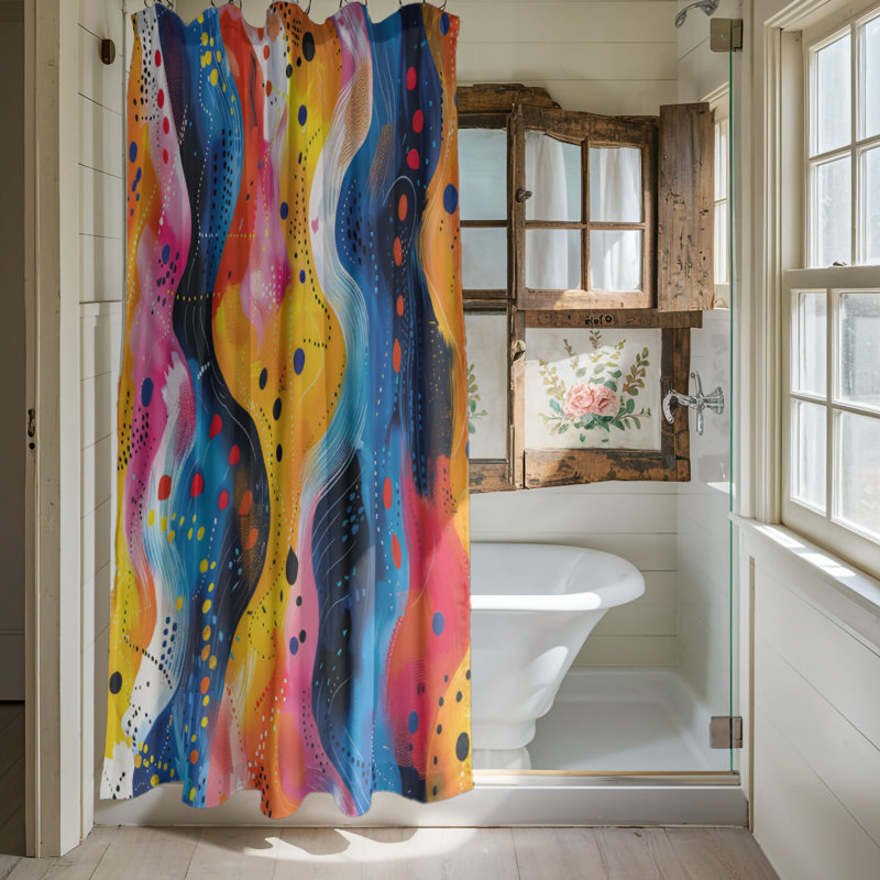 Motif spirituel - Rideau de douche Premium, H 74 po x l 71 po
