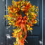 Couronne d'automne - Décoration de porte en feuille d'érable