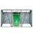 Grey Metal Outdoor Bin Shed For Garbage - Holds 3 Trash Cans, Built With Strong Materials, Easy To Clean And Assemble Stores , Put