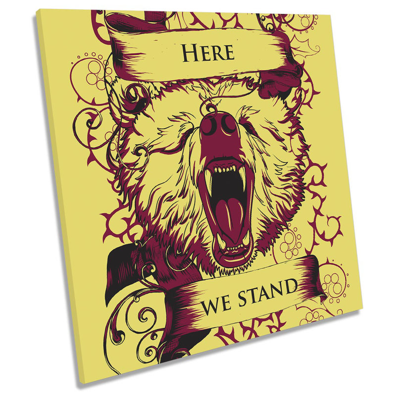 Here We Stand Bear - Wrapped Canvas Print, 60cm H x 60cm W x 2cm D