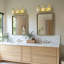 Abat-jour en verre transparent à 3 lumières pour salle de bain vintage, bronze huilé-884523566-884523564-884523565
