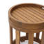 Table de bout ronde d'extérieur en acacia, table de patio ronde avec plateau amovible