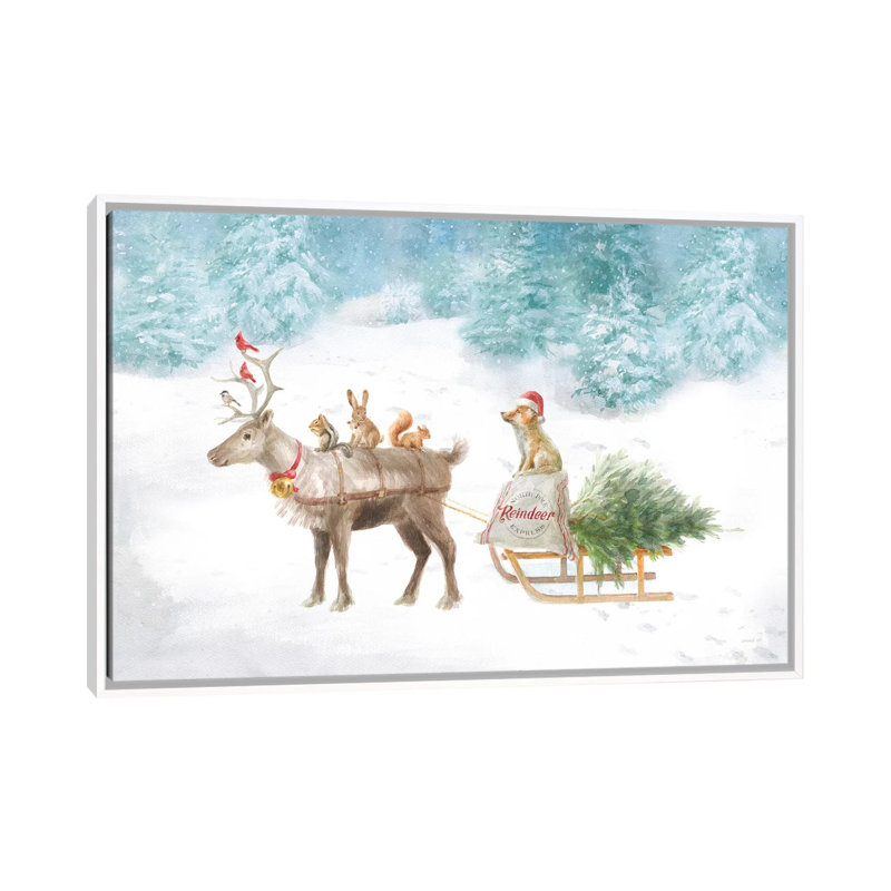 «Woodland Celebration I» par Danhui Nai - reproduction d'art, H 18 po x l 26 po x P 1,5 po, Toile blanche encadrée