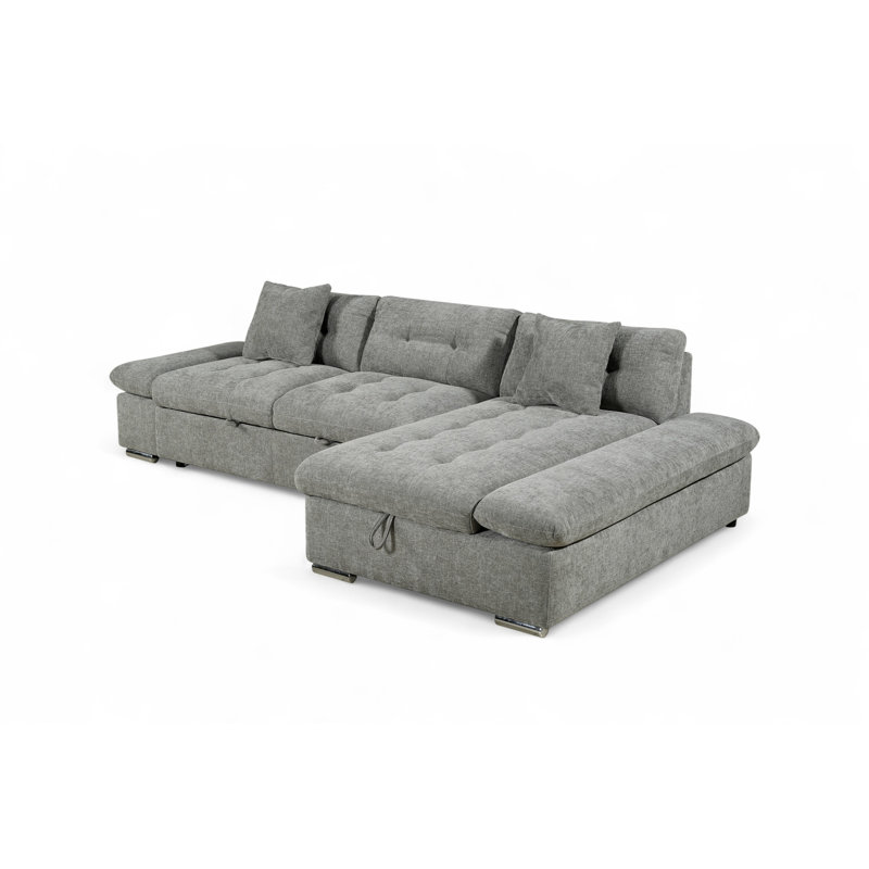 Aayush 4 Seater Sofa Bed, Right Hand Facing, Grey