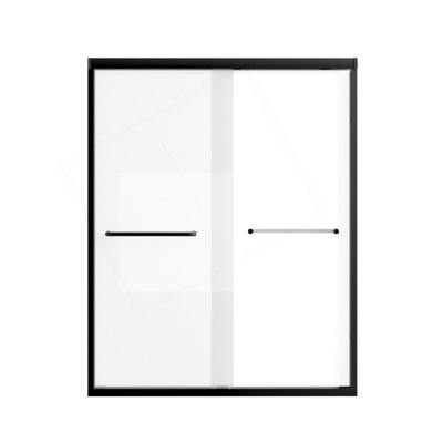 56-60 " X 72" Tempered Glass With Explosion Proof Film, Aluminum Frame Double Sliding Shower Door, "1/4 (6 Mm), Stainless Steel Handle
