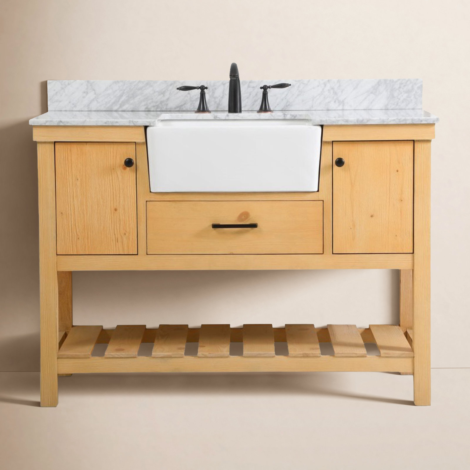 Pelaghia 48'' Single Bathroom Vanity, Natural Wood