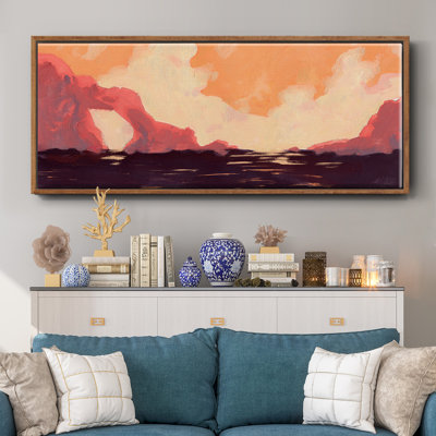 Pink Rock Coast I- Framed Canvas