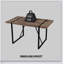 Ensemble de table de salle à manger rustique en bois aggloméré rectangulaire et en bois massif avec chaises en polyuréthane pour une cuisine moderne, durable et élégante