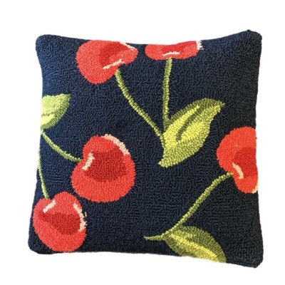 Cherry Toss Indigo  Pillow Size 18X18
