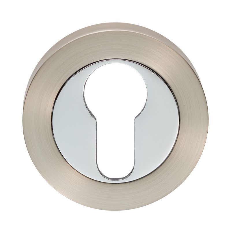 Gerhard Lock Profile on Concealed Fix, Polished Chrome/Satin Nickel