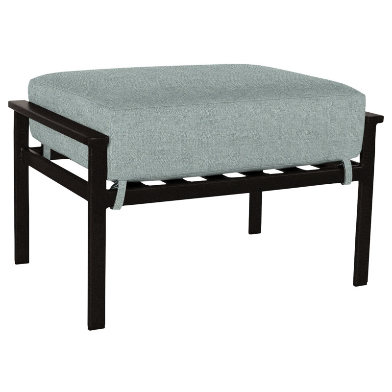 Marin Outdoor Ottoman, Carbon Black, Sahara Cafe