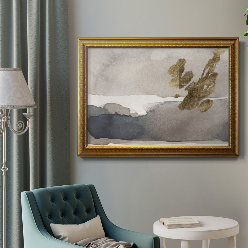 Watercolor with Gold II - Peinture sur toile encadrée, H 16 po x l 20 po
