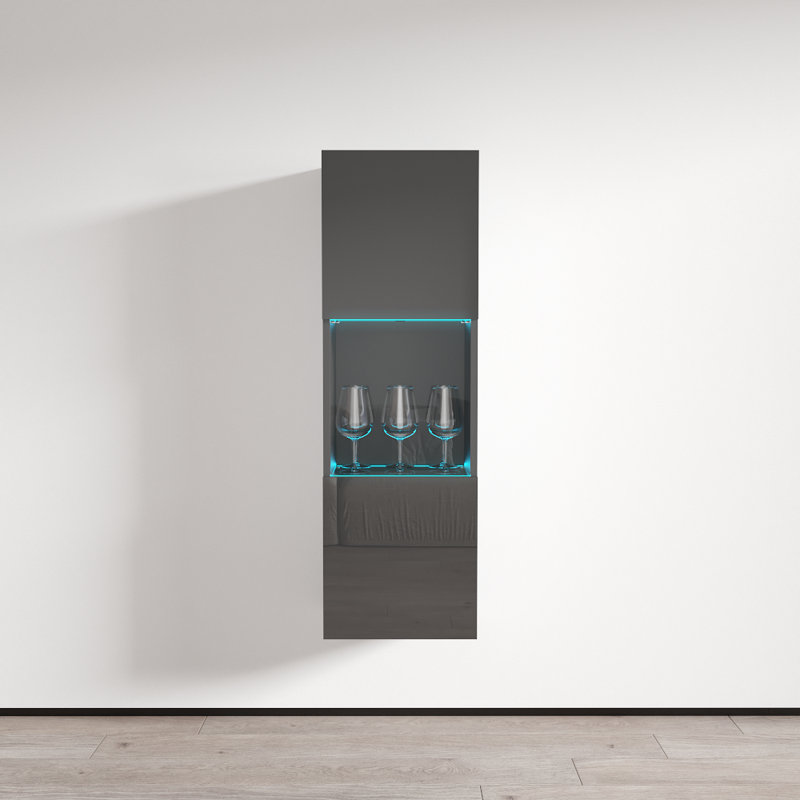 Balroop Floating Storage Bookcase, Grey