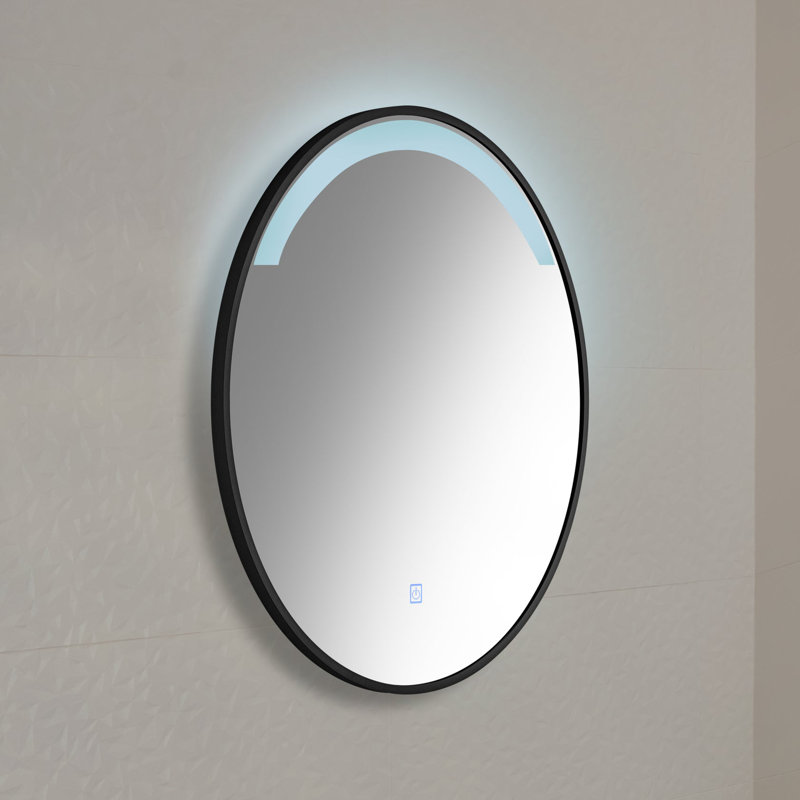 Danayla Round Wall Makeup / Shaving Mirror, Black