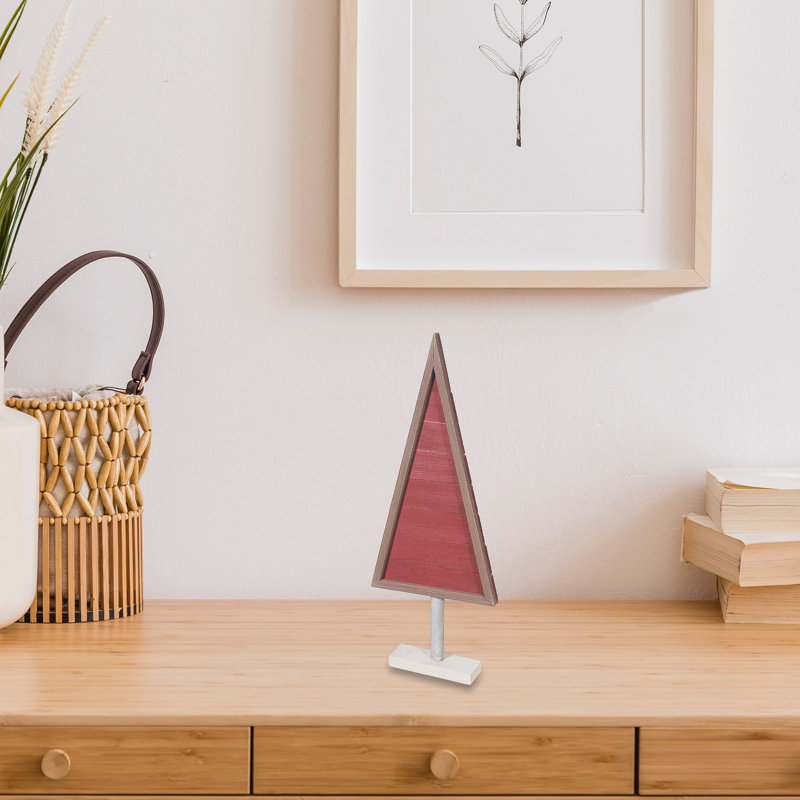 Support à arbre en bois rouge 19,88 po, Rouge, H 6 po x l 4 po x P 2 po
