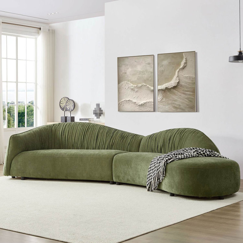 Canapé modulaire incurvé surdimensionné 145,67 po, Orienté à droite