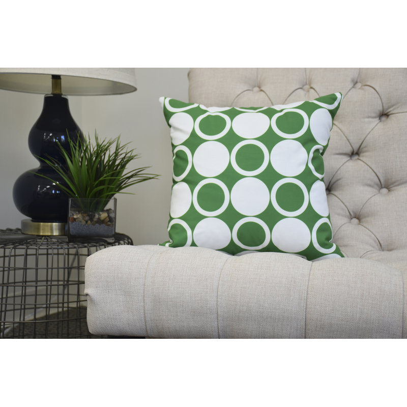 Cuban Flare Geometric Reversible Throw Pillow, Green, 16" x 16"