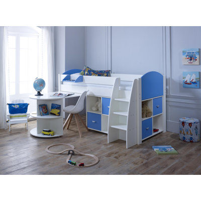 Richas European Single (90 x 200cm) Mid Sleeper Loft Bed Bed with Built-in-Desk