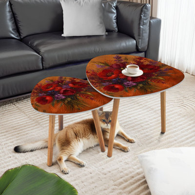Ensemble de 2 tables basses gigognes Triangle