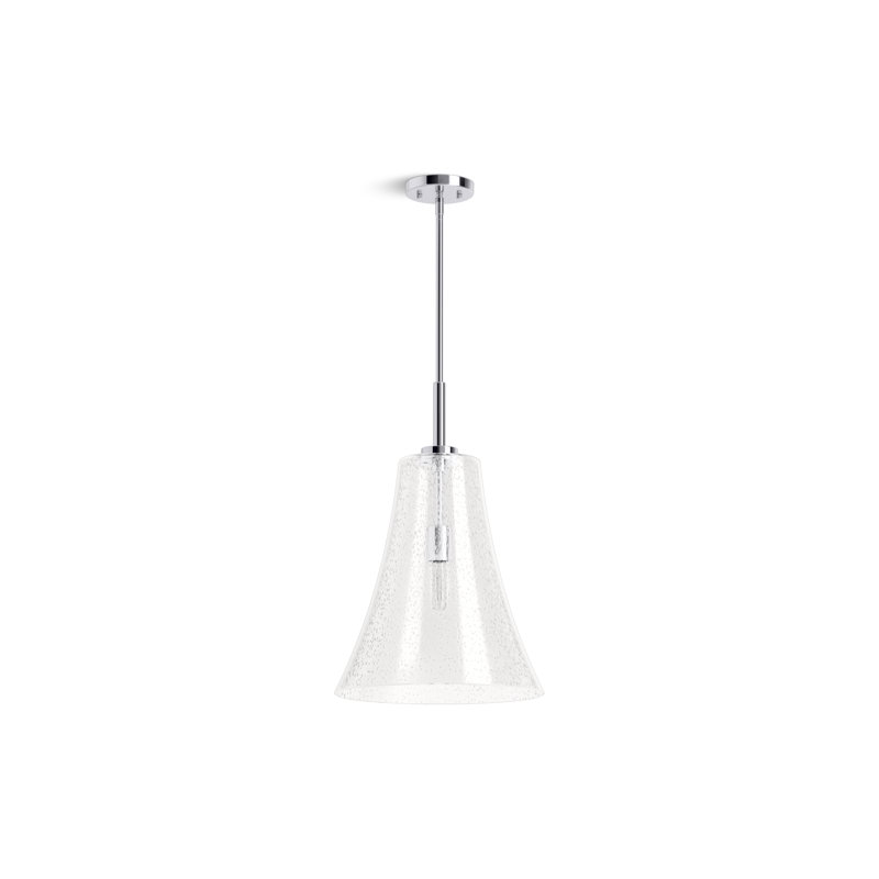 Simplice 14 In. Pendant, Polished Chrome, 65.75" H x 14" W x 14" D