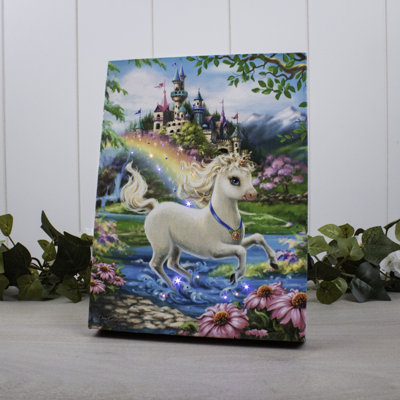 Amaris - Unicorn Princess 8x6 Mini Lighted Easel Back Canvas