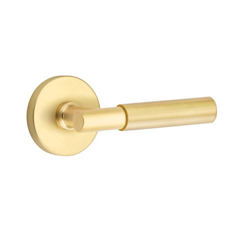 Poignée de porte avec rosette Myles, Laiton satiné, Gauche