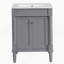 Meuble-lavabo 24 po avec lavabo supérieur, meuble de rangement moderne à 2 niveaux, meuble-lavabo simple, grandes tablettes de rangement