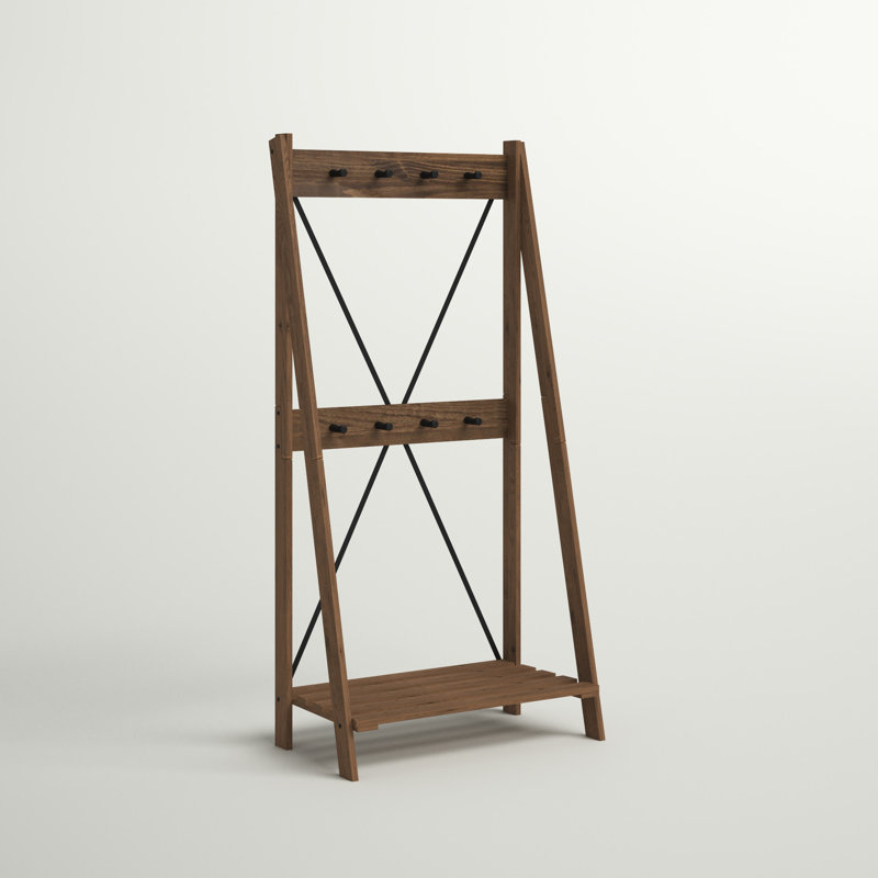 Portemanteau en pin Johnathon, Brun