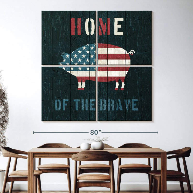 Kema American Farm Pig Wall Sign, 74" H x 74" W