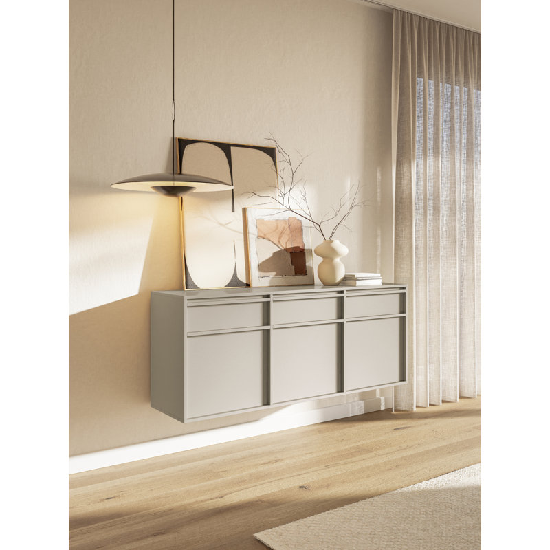 Akhi 154 cm W Chest of 3 Drawers, Grey
