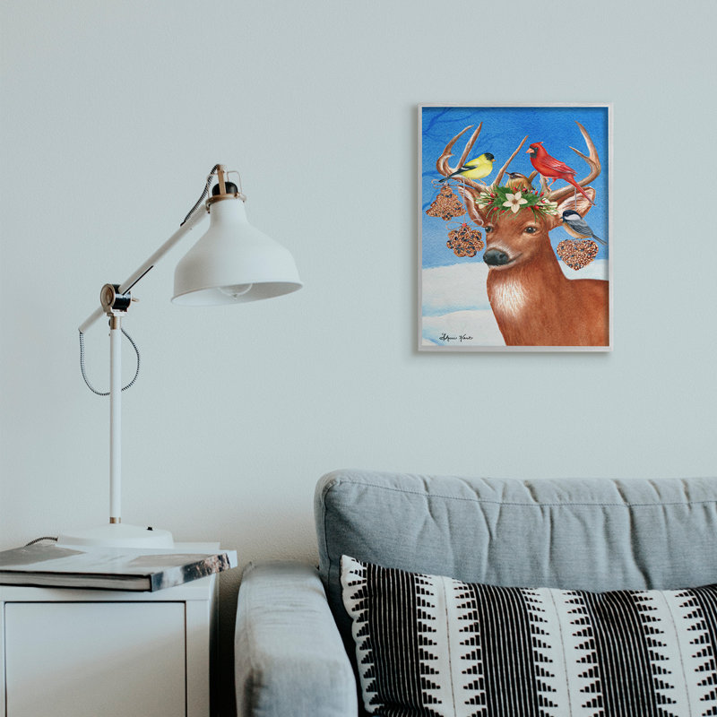 Ornements de rameaux d’hiver avec oiseaux par Sheri Hart-impression d’art graphique, H 20 po x l 16 po x P 1,5 po