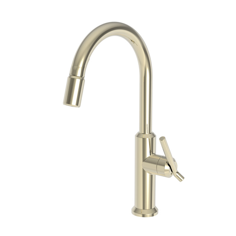 Jeter Single Handle Pull Down Kitchen Faucet, French Gold (PVD)