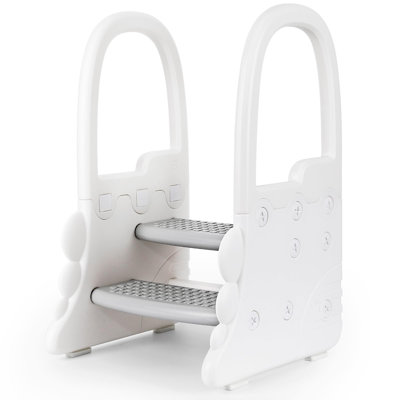 Toddler Step Stool for Bathroom Sink, 2 Step Stools for Kids, Anti-Slip Stool for Kitchen Counter, Potty Training Toilet Stool with Handrail