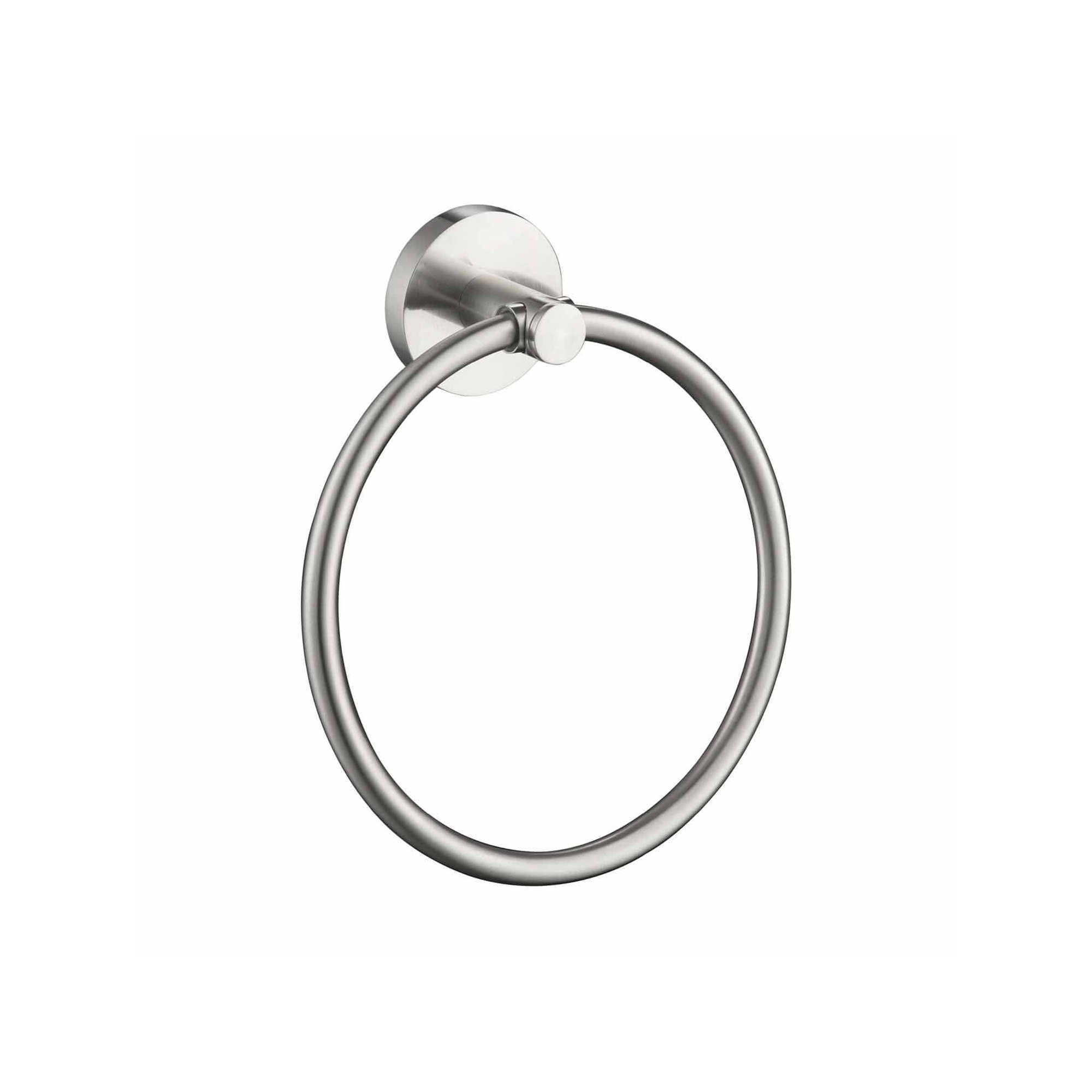 Circular Bathroom Towel Ring, Brushed Nickel