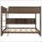 Queen Over Queen Pine Wood &amp; MDF Bunk Bed with Storage Cabinets &amp; USB Ports, Wood Color - Space Saving-1881230861