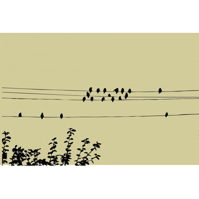 Décalcomanie murale oiseaux sur un fil