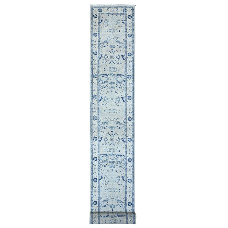 Tapis gris unique de 2 pi 7 po x 21 pi 4 po Shamiera