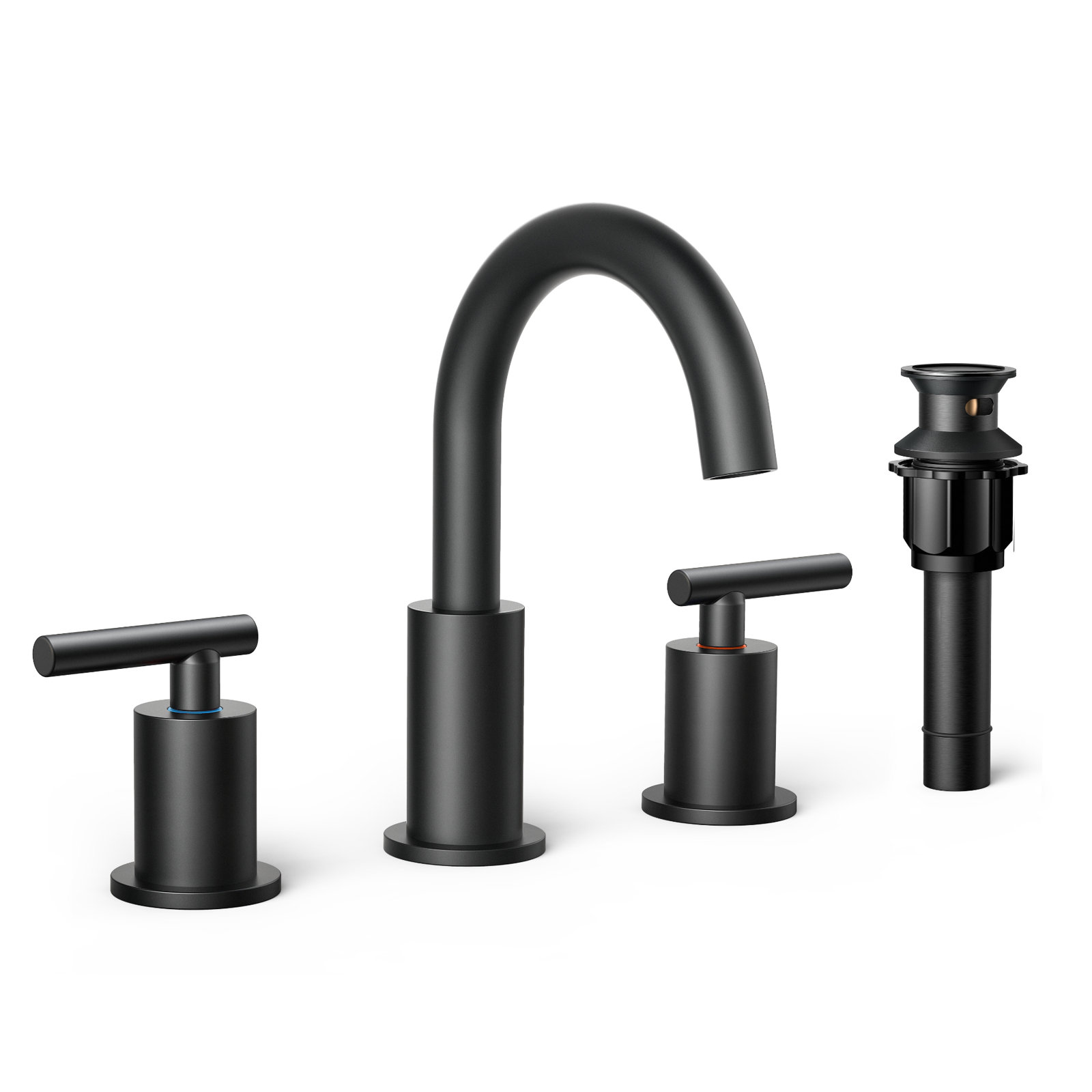 Celestine Widespread Bathroom Faucet with Drain, Black