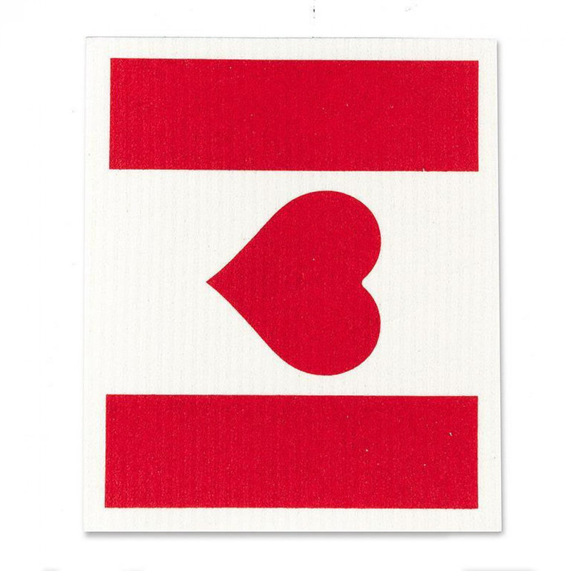 Ensemble de 2 débarbouillettes drapeau du Canada et cœur