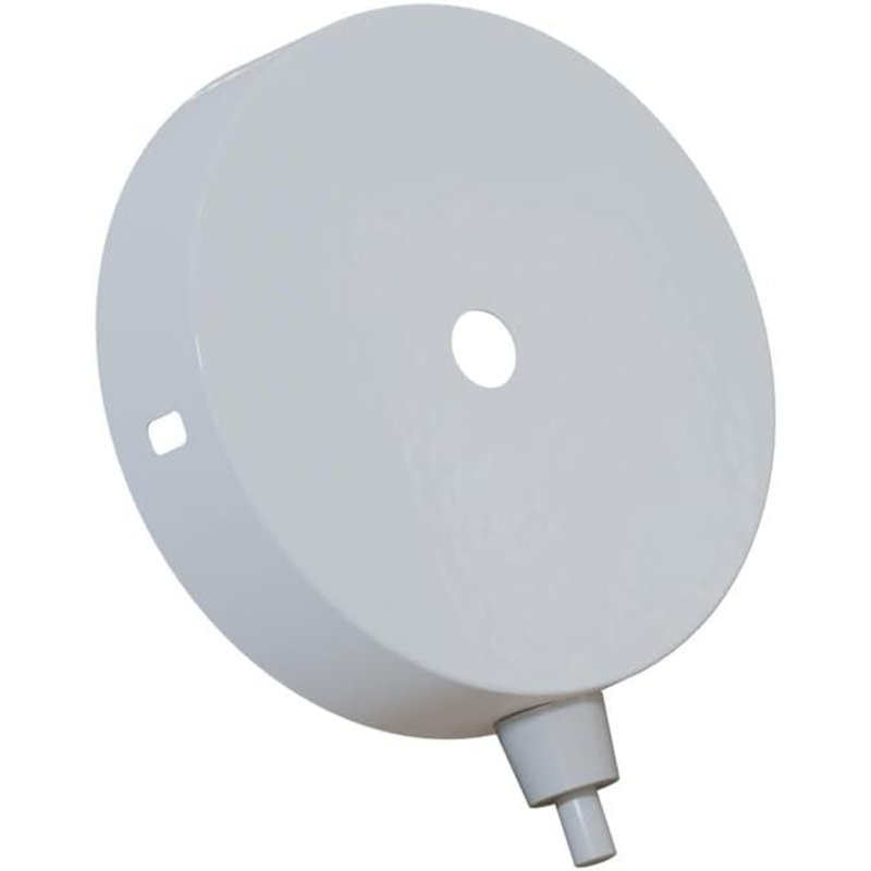 Single Metal Ceiling Rose With Push Button Vintage Industrial Light Cord Fitting, White