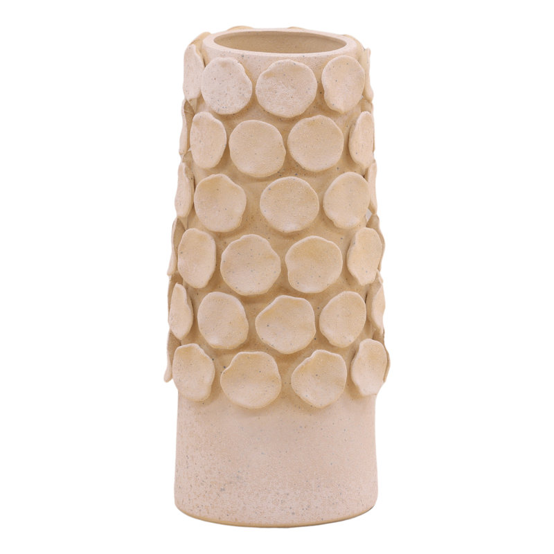 Vase Calypso crème, H 17,5 po x l 8 po x P 8 po