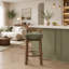 Tabouret de bar intérieur minimaliste Elise en bois d'hévéa, hauteur du comptoir, avec repose-pieds annulaire, ensemble de 4-1373496205-1373496206