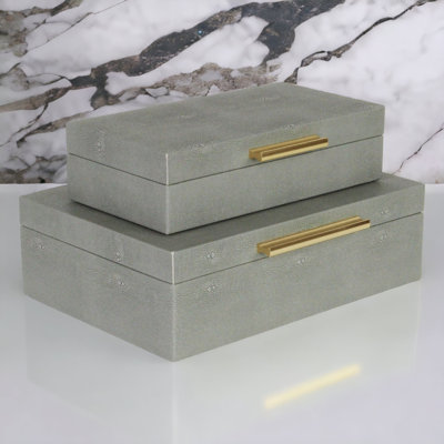 Rebeka 2 Piece Faux Leather Decorative Box Set